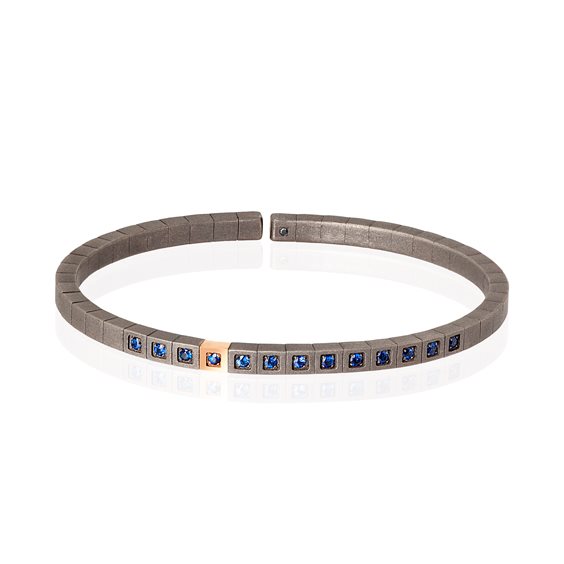 Bracciale Mano-J. Loop in Titanio Zaffiro blu 0.57 Ct SPRBRT13ZARGBR_15 - SPRBRT13ZARGBR_15
